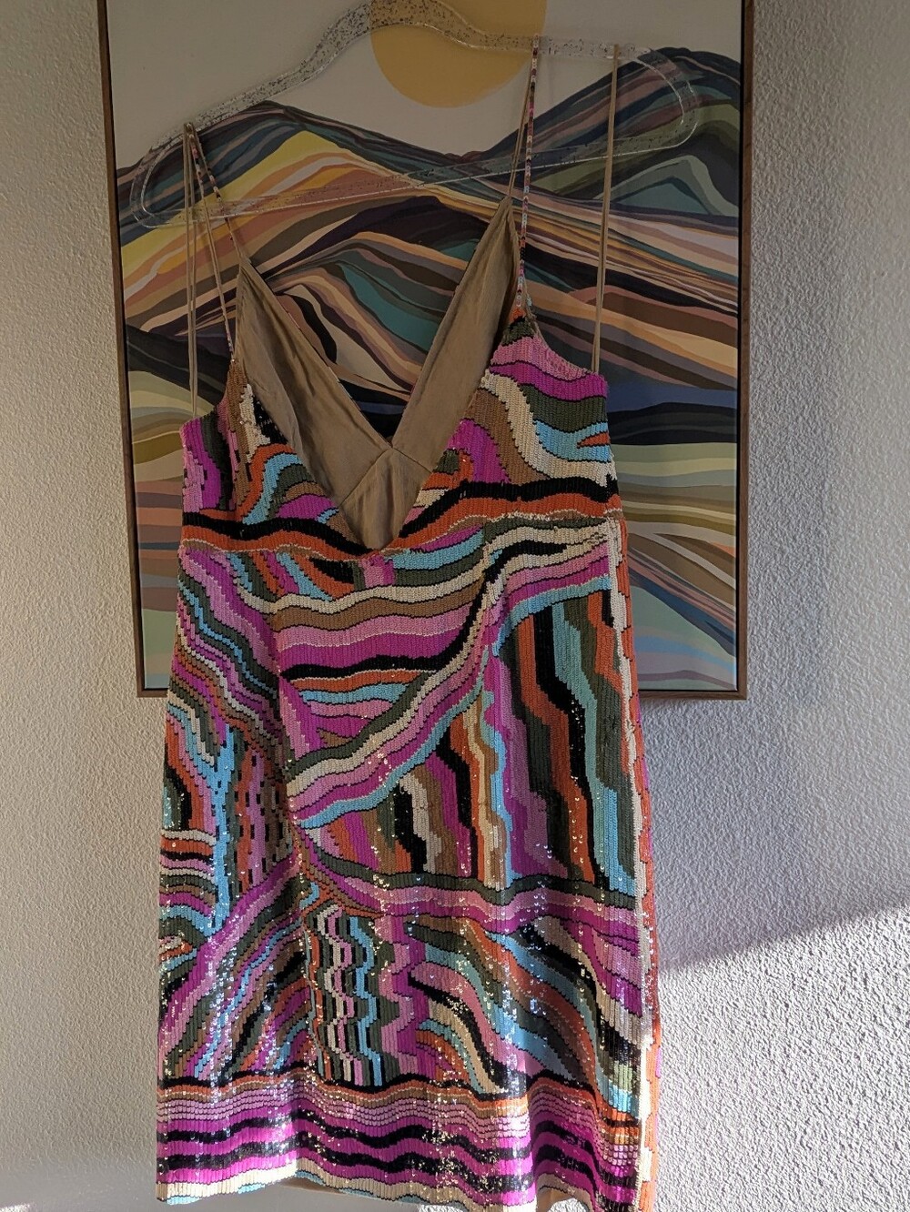 Free People Sequin Multi-Color Slip Dress - Picture 2 of 8